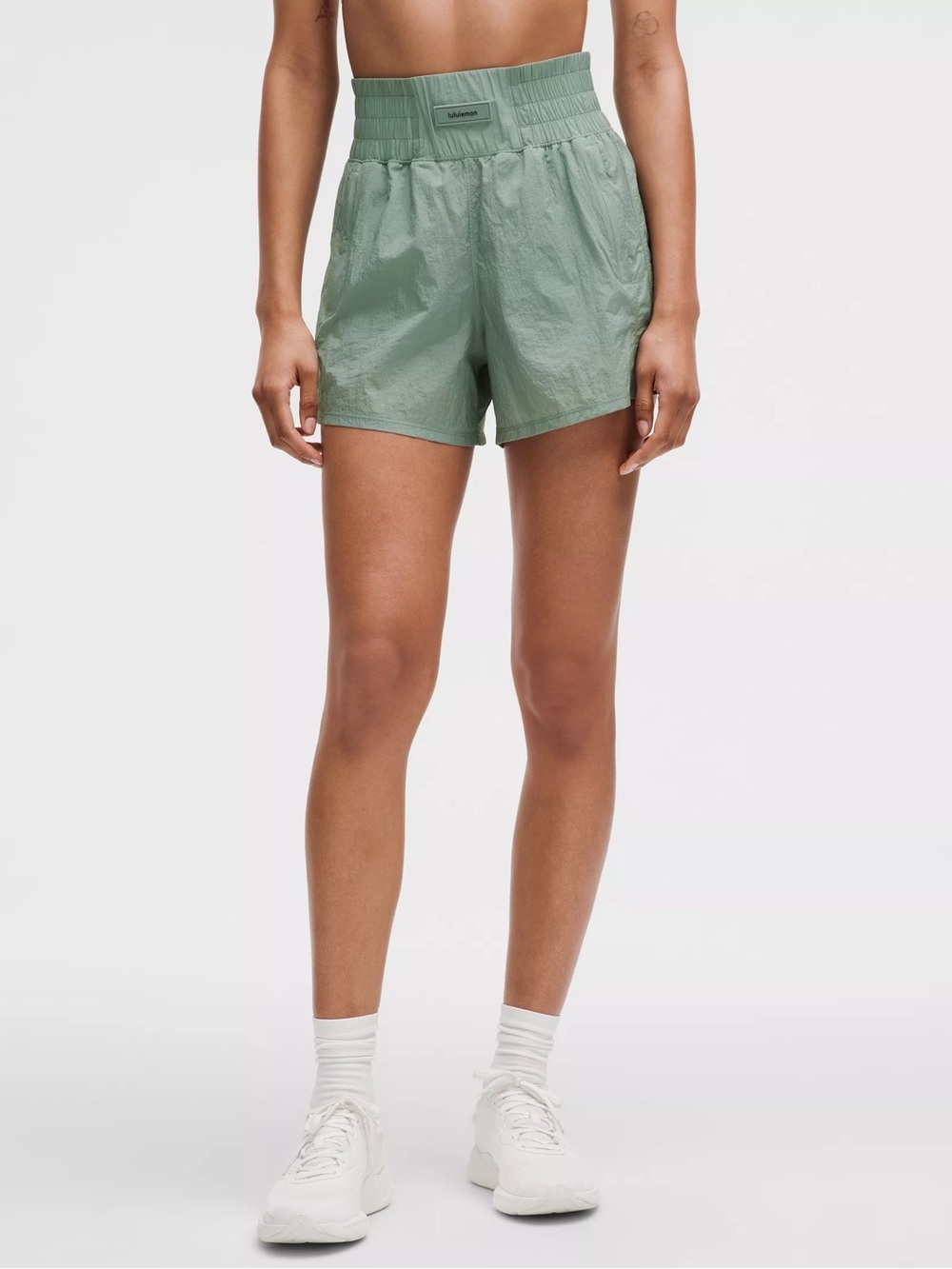 lululemon athletica Women's Sage Green High-Waist Athletic Shorts